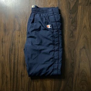 Small Navy Blue Champion Windbreaker Pants